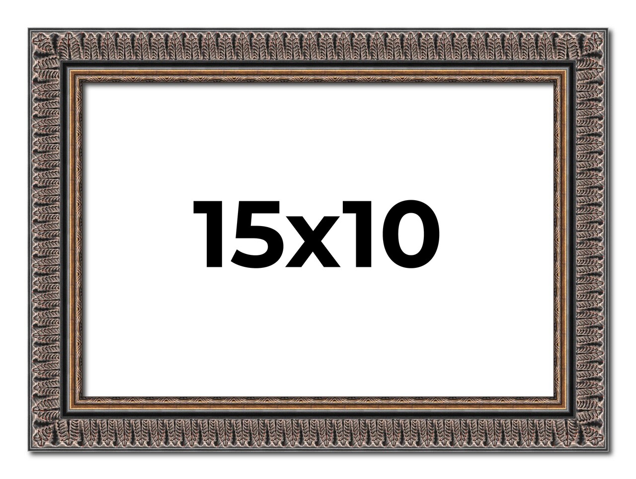 Photo Size Ornate Black Picture Frame - UV Acrylic, Foam Board Backing, Hanging Hardware